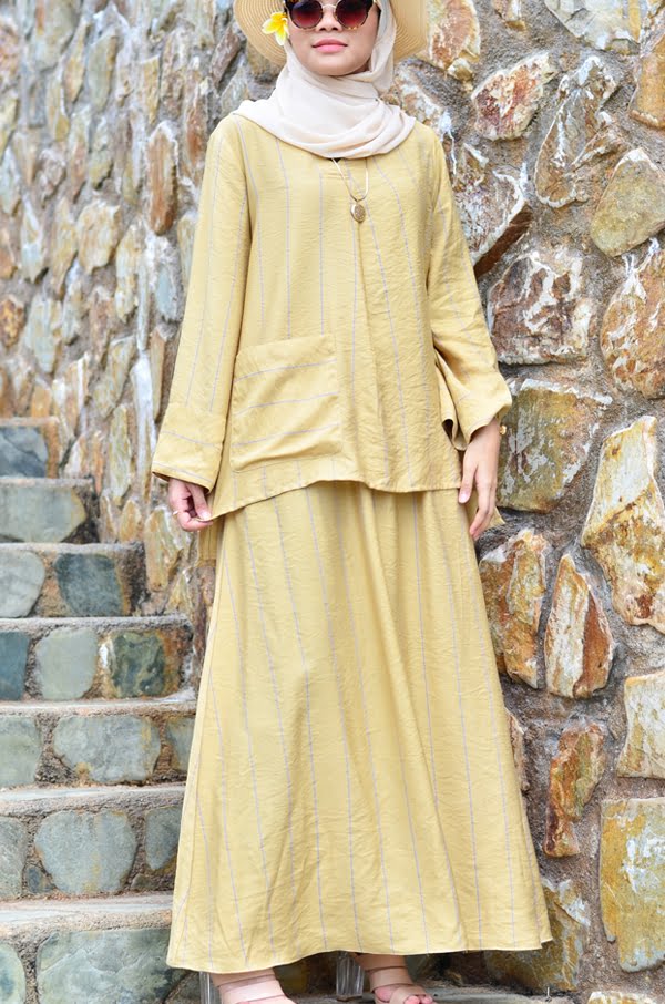 KAYLA STRIPE SET (DUSTY YELLOW)