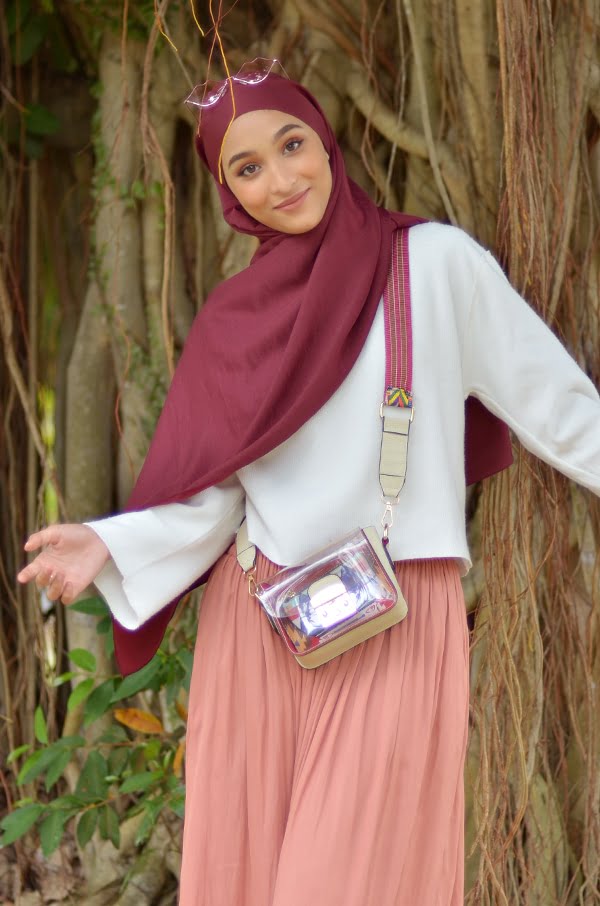 ELINA CLASSY SHAWL (BURGUNDY)