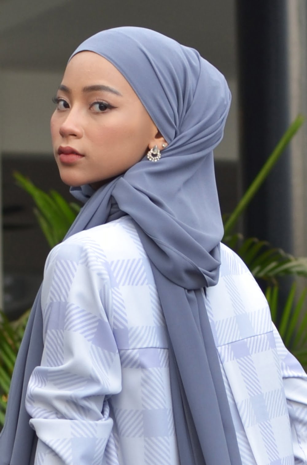 BASIC PLAIN HEAVY CHIFFON (VIOLET BLUE)