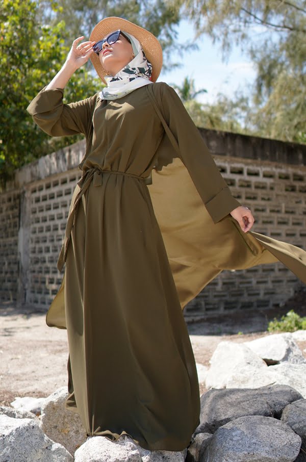 MAISY CHIFFON DRESS (ARMY GREEN)