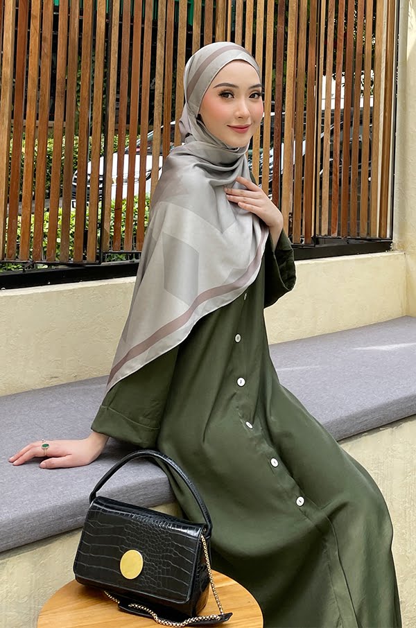 ASTRID PRINTED SHAWL (MISTY GREY GREEN)