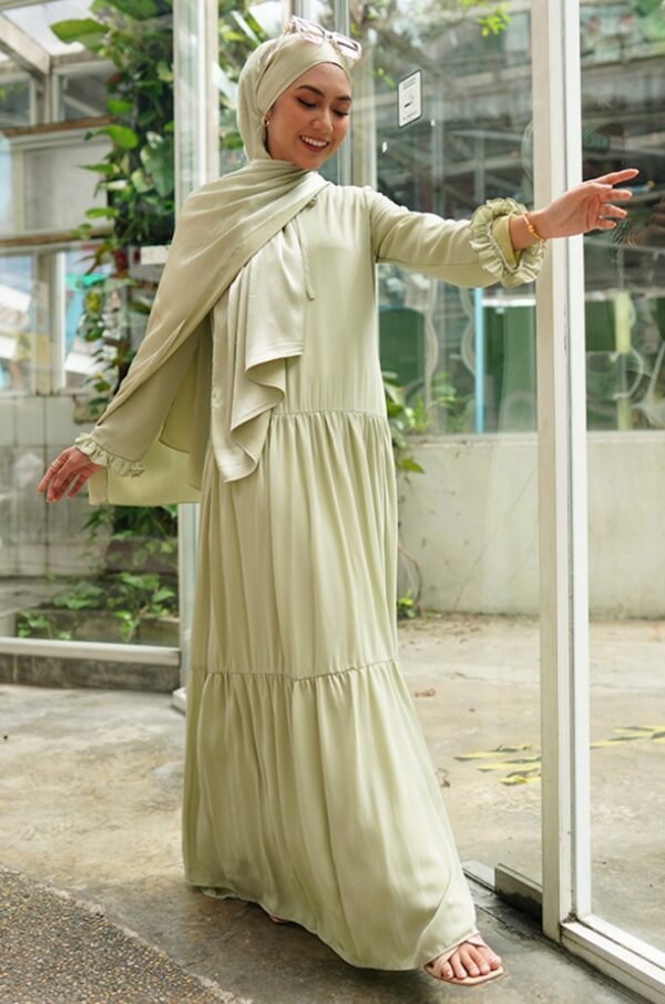 AMANI PLAIN DRESS (GREEN  TEA)