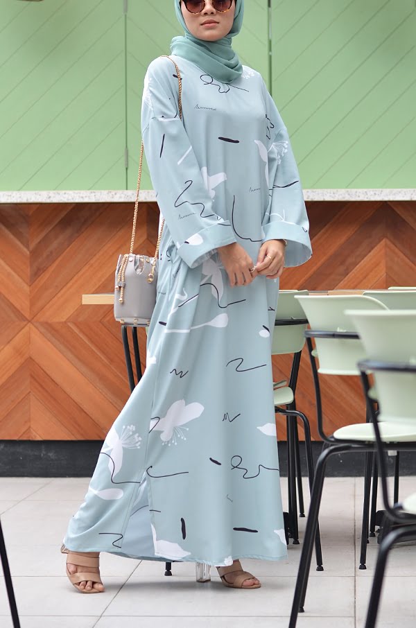 BOHAMIA PRINTED DRESS (DUSTY GREEN)