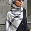 CHECKERED PRINTED SHAWL (LICORICE BLACK)