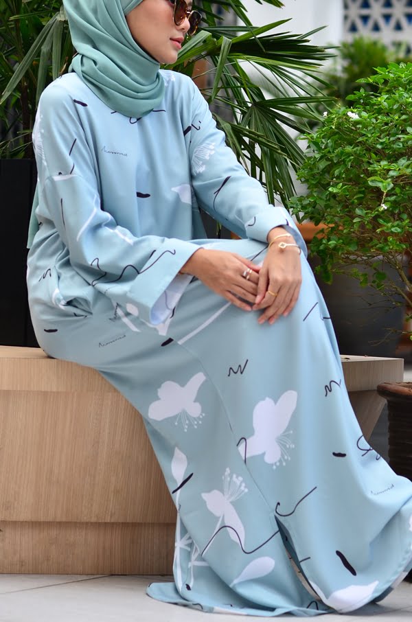BOHAMIA PRINTED DRESS (DUSTY GREEN)