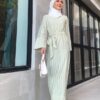 CANDY STRIPED DRESS (WHITE GRAPE)