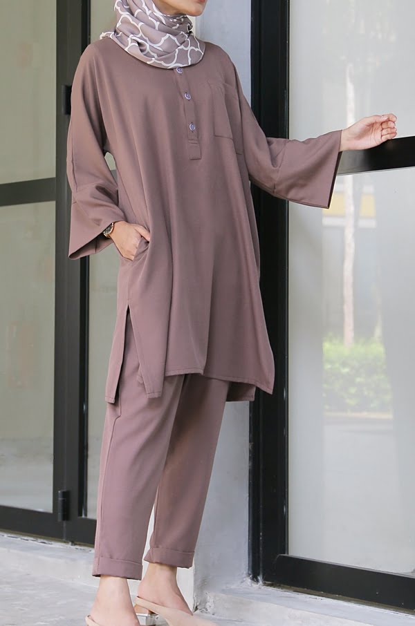 SELENA TUNIC SET (COFFEE)