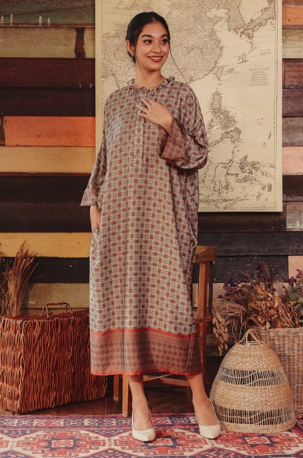 DAHLIA BATIK TUNIC (BURNT ORANGE)