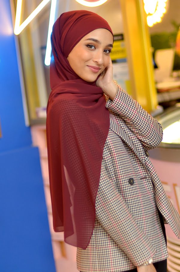 BASIC PLAIN HEAVY CHIFFON (MAROON)