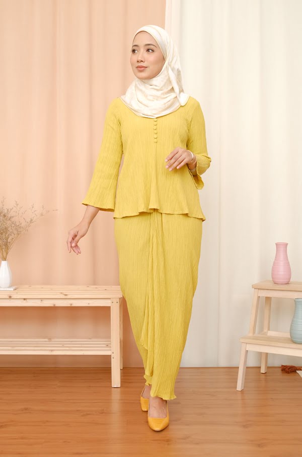 LORENNA TEXTURED KURUNG (MISTED YELLOW)
