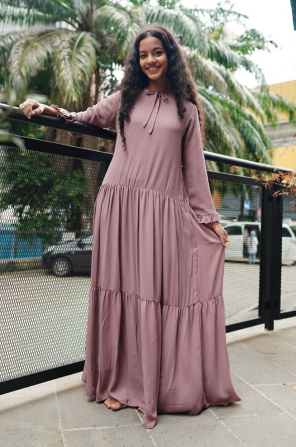 AMANI PLAIN DRESS (DUSTY PURPLE)