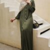 ALEEYA PLAIN JUBAH (ARMY GREEN)