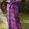 KUNTUM PRINTED DRESS(RED VIOLET)