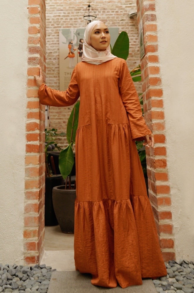 MILANI PLAIN DRESS (TERRACCOTTA)