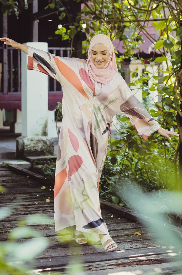 DANELA PRINTED KAFTAN (DULL PINK)