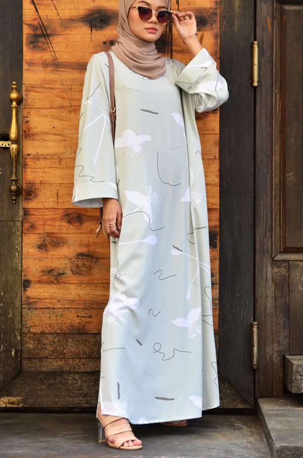 BOHAMIA PRINTED DRESS (MINT GREEN)