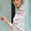 CHECKERED PRINTED SHAWL (CARNATIONS PINK)
