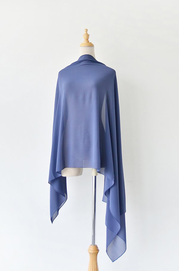 BASIC PLAIN HEAVY CHIFFON (CAROLINA BLUE)