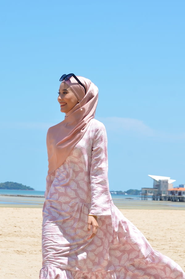 ARRABELL PRINTED DRESS (DUSTY PINK)