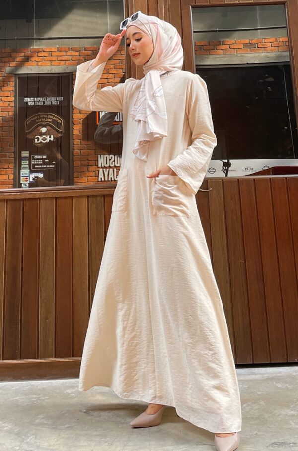 ROZAELLA PLAIN DRESS (CREAM)