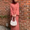 CANDY STRIPED DRESS (DARK AMBER)