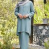 LARISSA TEXTURED KURUNG(GREYISH TURQOISE)