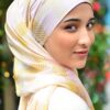 CHECKERED PRINTED SHAWL (CREAMY CORN YELLOW)