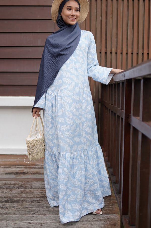 ARRABELL PRINTED DRESS (SKYBLUE)