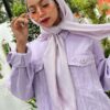ATILIA PRINTED SQUARE (LILAC CREAM)
