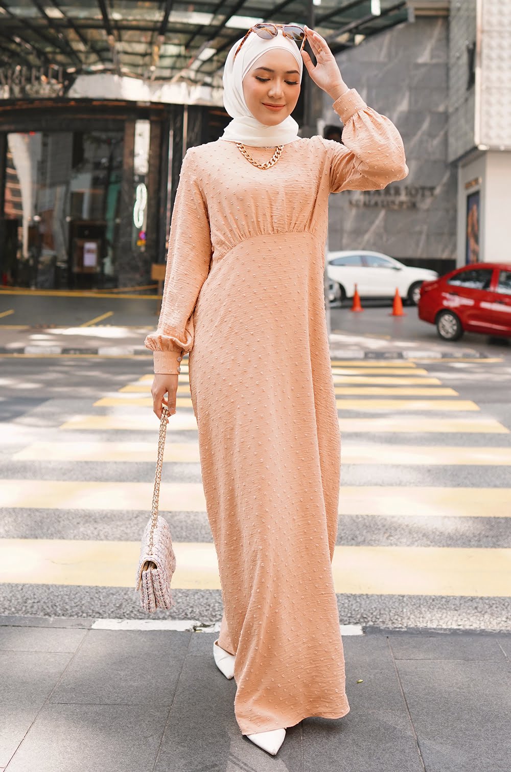 KYLIE DRESS (ORANGE PEACH )