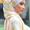CHECKERED PRINTED SHAWL (CREAMY CORN YELLOW)