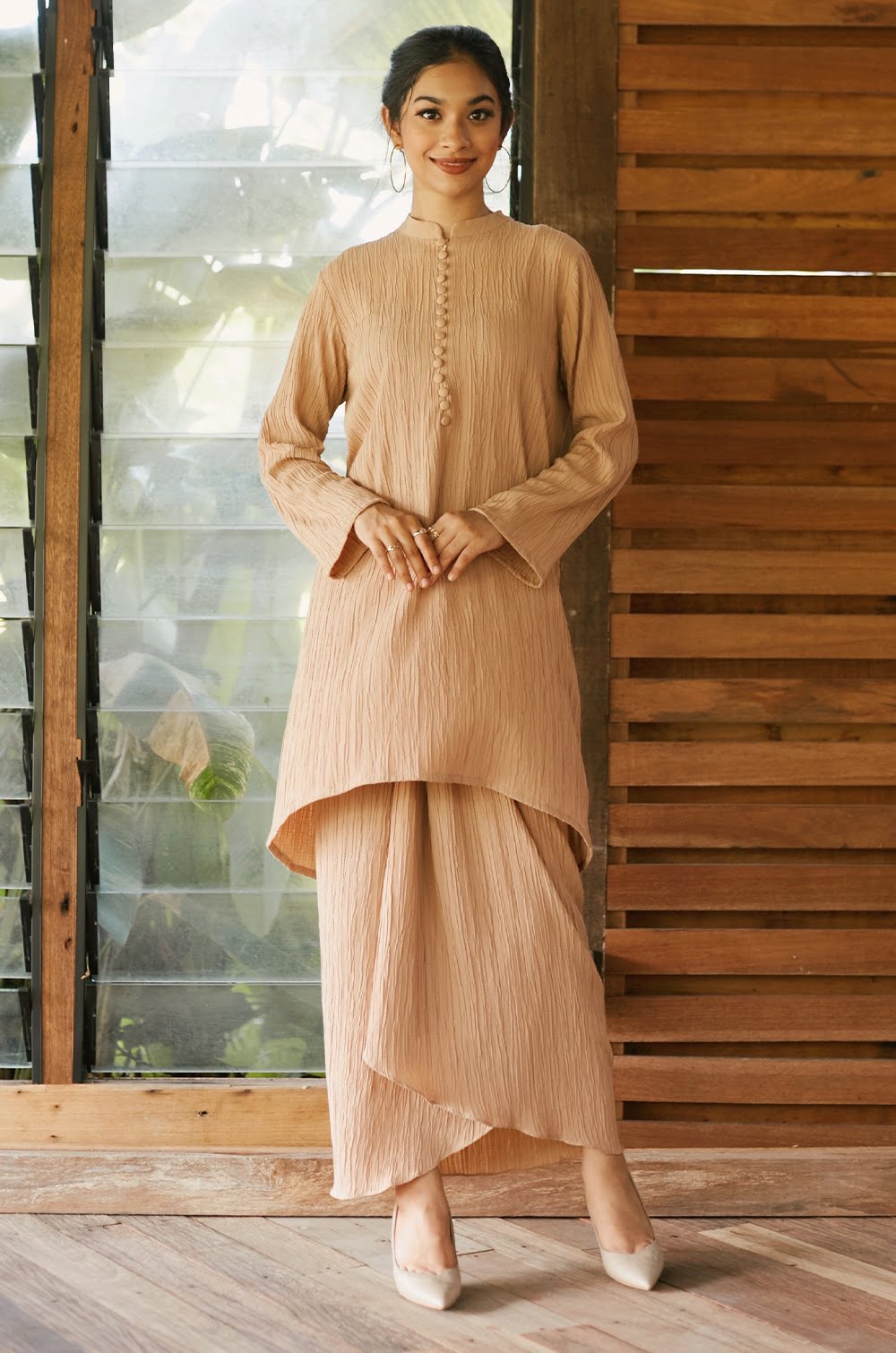 LARISSA TEXTURED KURUNG (NUDE)