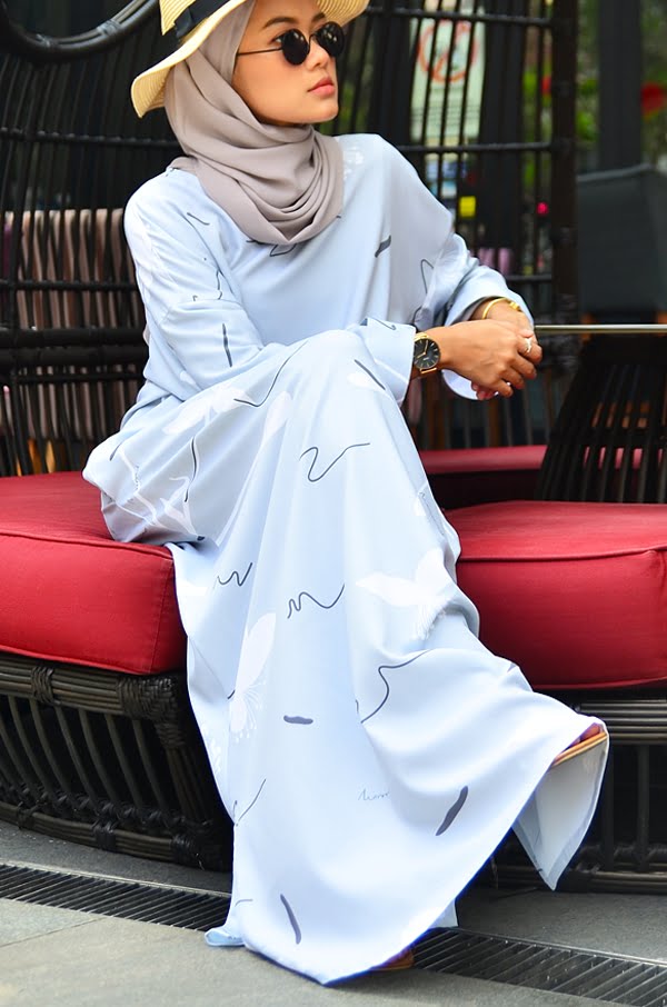 BOHAMIA PRINTED DRESS (SMOKEY GREY)