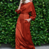 ARIA WRAP DRESS (DARK TERACOTTA)