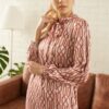 AGNES PRINTED DRESS (PUMPKIN CREAM )