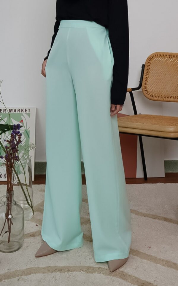 CASSIE PALAZZO PANTS (LIGHT MINT GREEN)