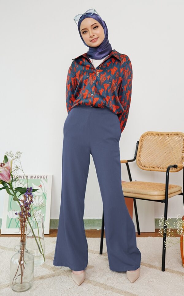 1 CASSIE PALAZZO PANTS (BLUE GREY)
