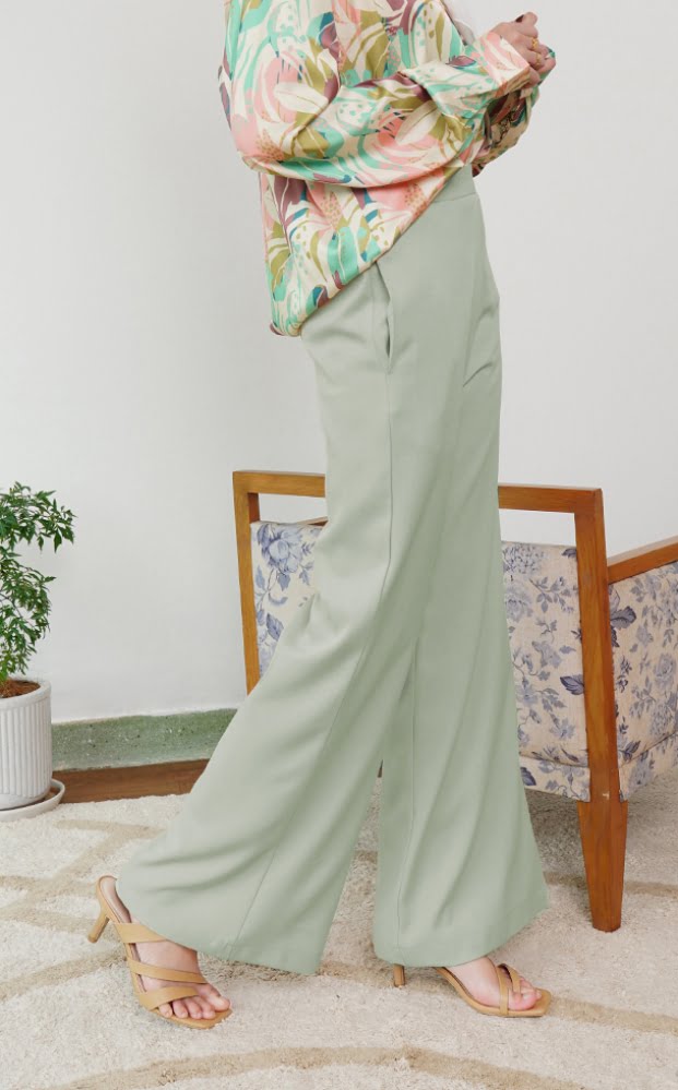 CASSIE PALAZZO PANTS (MINT GREEN)