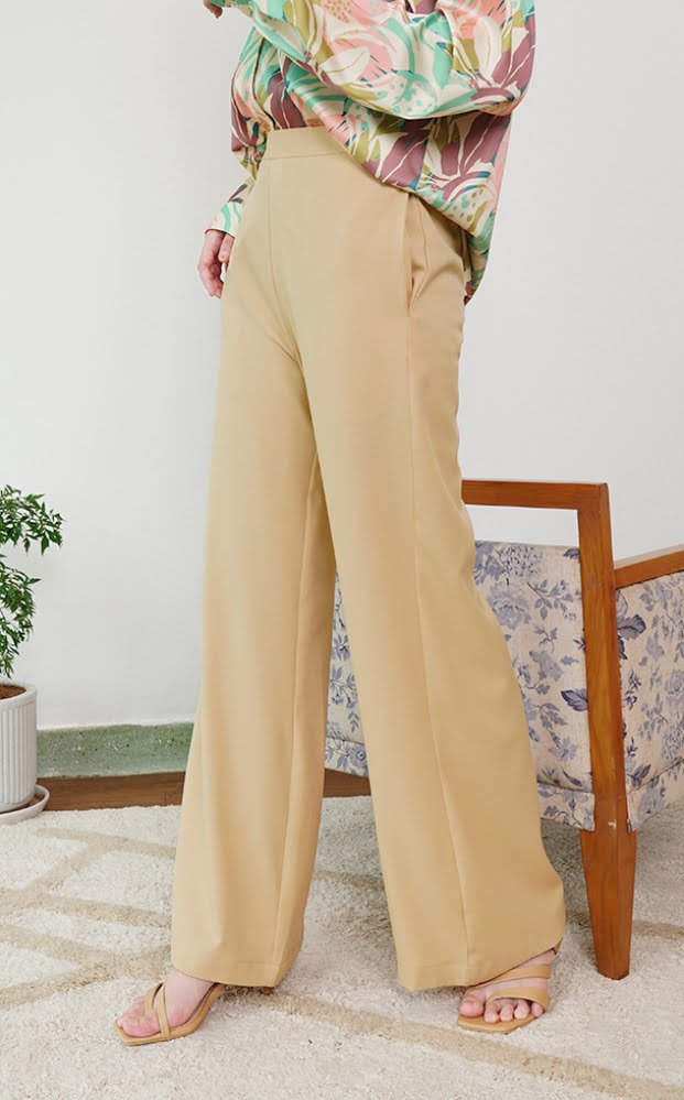 CASSIE PALAZZO PANTS (EGG NOG)