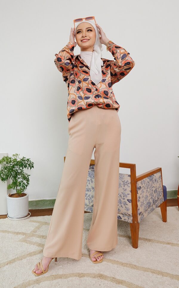 FLORAL PRINTED SHIRT (CHAMPAGNE ORANGE)