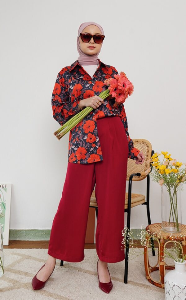 FLORAL PRINTED SHIRT (RED KEKWA)