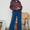 FLORAL PRINTED SHIRT (DARK BLUE TERRACOTTA)