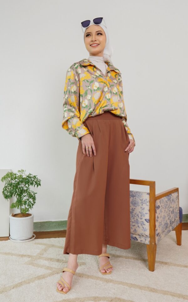 FLORAL PRINTED SHIRT (NUDE YELLOW)