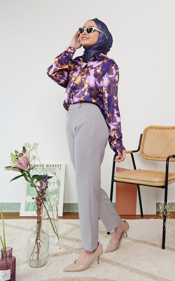 FLORAL PRINTED SHIRT (PURPLE)