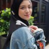 GHANIA PRINTED SQUARE (BLACK)