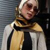 GHANIA PRINTED SQUARE (BROWN MUSTARD)