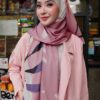 GHANIA PRINTED SHAWL (PINK PURPLE)