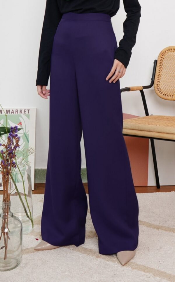 CASSIE PALAZZO PANTS (DARK PURPLE)