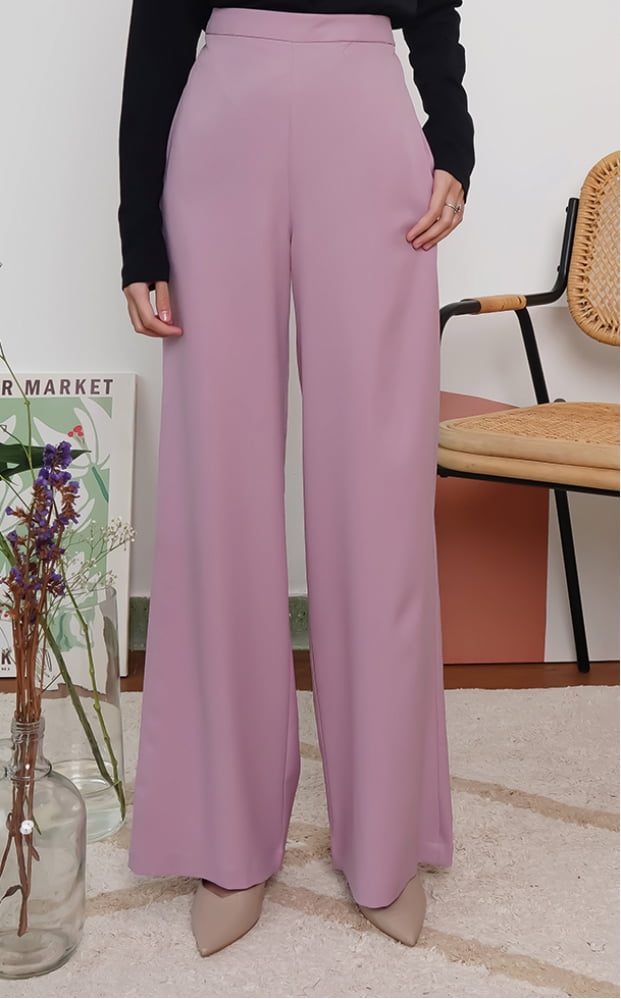 CASSIE PALAZZO PANTS (DULL PINK)