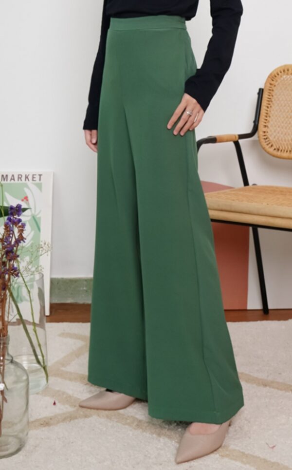 2 CASSIE PALAZZO PANTS (FOREST GREEN)